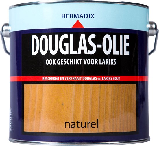 4 stk 2,5 Ltr Hermadix Douglas / Lariks olie + gratis blokkwast tvv € 25