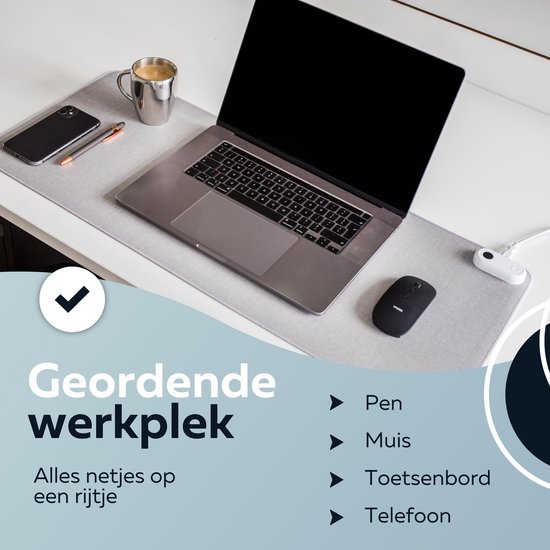 Verwarmde Bureau-onderlegger Antraciet – De WarmeMat