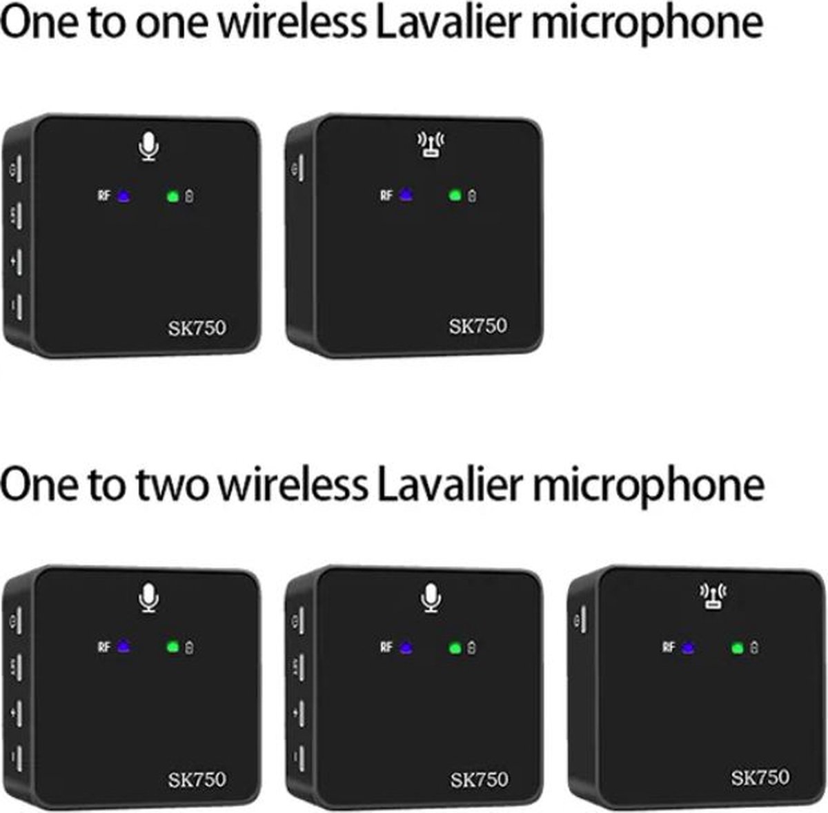 Ulanzi J12 Draadloos Microfoonsysteem Met 1 Ontvanger En 2 Microfoons 20 M Transmissiebereik Ingebouwde Batterij Met Oplaadkoffer Type C Stekker Vervanging Voor Android Telefoons Live Streaming Interv