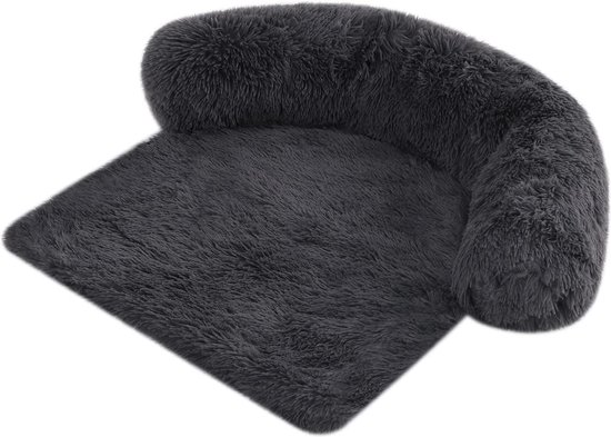 Hondenmat, bank, zacht, pluche, kalmerend, hondenbed voor huisdieren, wasbaar, deken, kussen, meubel, hoes, beschermer, voor honden en katten (L, wit en koffie