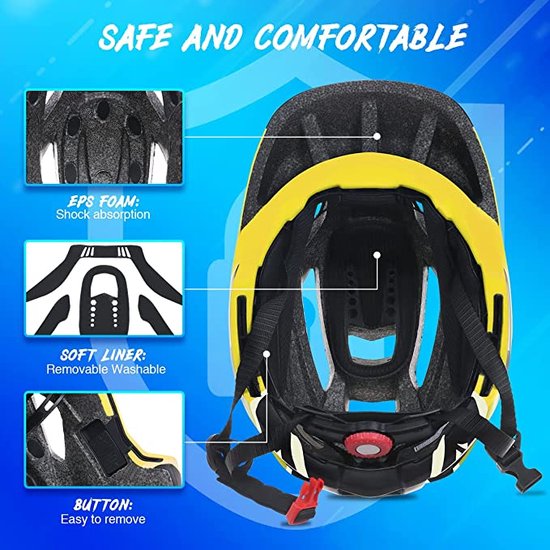 meteor® fietshelm kinderhelm MTB scooter helm helmet voor downhill scheidingshelm mountainbike inliner skatehelm BMX fietshelm jongens meisjes Fahrradhelmet bike