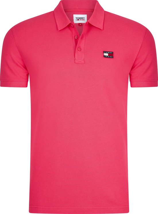 Tommy Jeans - Heren Polo SS Classic Badge Polo - Roze - Maat S