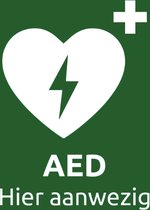 AED bord - 15 x 15 cm - binnen en buiten - groen bord - utomatische Externe Defibrillator bord