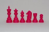 Schaken – Schaakstukken – Maat 6 – Kleur – Roze – Koningshoogte KH 95 mm – 3D print – Voor één speler