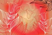 Fotobehang Pattern Flowers  | XXL - 312cm x 219cm | 130g/m2 Vlies