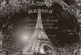 Fotobehang Paris Eiffel Tower Vintage Effect | XXL - 312cm x 219cm | 130g/m2 Vlies