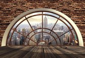 Fotobehang New York City Skyline Window | XL - 208cm x 146cm | 130g/m2 Vlies