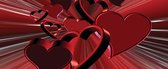 Fotobehang Red Heart Abstract | PANORAMIC - 250cm x 104cm | 130g/m2 Vlies