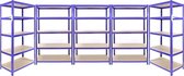 3 x Q-Rax Blue 120 x 50 x 180cm & 2 x Racking Blue 90 x 50 x 180cm