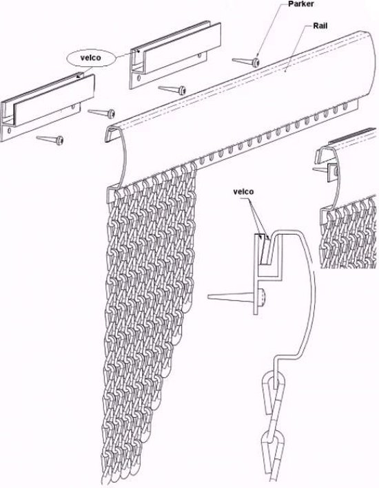 Kettinggordijn | Vliegengordijn kant en klaar 92x209 cm Brons - Gordijn