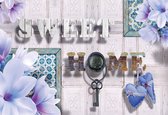 Fotobehang Sweet Home Flowers | XL - 208cm x 146cm | 130g/m2 Vlies