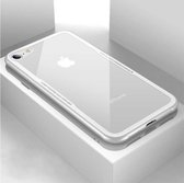 Glass case geschikt voor Apple iPhone 6 / 6s  - wit  + gratis glazen Screenprotector