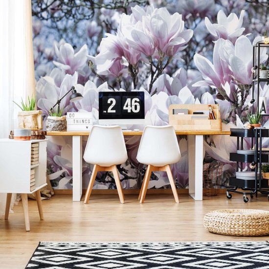 Papier peint Fleurs Magnolia | XXXL - 416 cm x 254 cm | Polaire 130g / m2