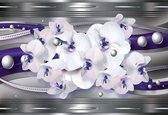 Fotobehang Ribbon Flowers Abstract | XXL - 312cm x 219cm | 130g/m2 Vlies