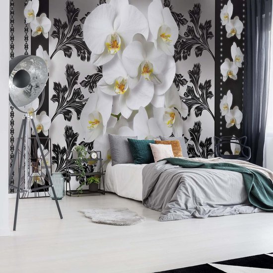 Papier peint Fleurs Motif Floral Orchidées | XL - 208 cm x 146 cm | Polaire 130g / m2
