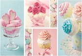 Fotobehang Cupcakes Marshmallows | XXXL - 416cm x 254cm | 130g/m2 Vlies