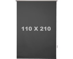 Happyment Luxe Rolgordijn Antraciet - 110x210cm - Rolgordijnen verduisterend - Luxaflex - Isolerend - Zonder of met boren
