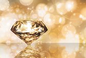 Fotobehang Gem Diamond Gold | XXL - 312cm x 219cm | 130g/m2 Vlies