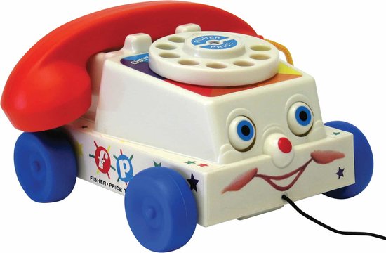 Fisher-Price Kwebbeltelefoon - Telefoon met trektouw - Retro –... bol.com