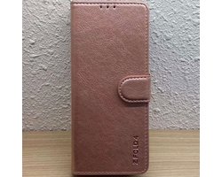 Geschikt voor Galaxy S23 Bookcase Telefoon hoesje Stevige Portemonnee Wallet Case – Pasjeshouder - Kunstleer – Goud Roze