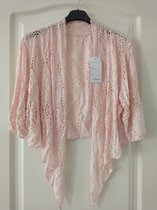 Dames vest Resa-effen roze-bolero model-maat XL/XXL-curvy mode