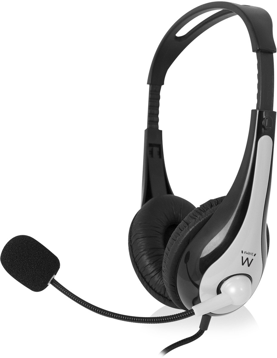 Ewent EW3565 hoofdtelefoon/headset Bedraad Hoofdband Oproepen/muziek USB Type-A Zwart, Wit