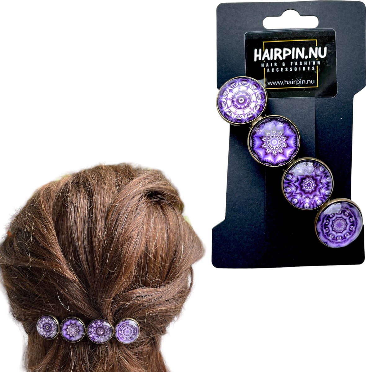 Hairclip XL glhairpin.nu-hairclip-haarspeld-bohemian-ibiza-boho-paars-lila-print