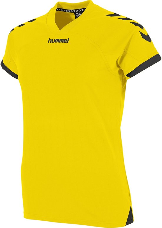 Hummel Fyn Shirt Korte Mouw Dames - Geel / Zwart | Maat: XS