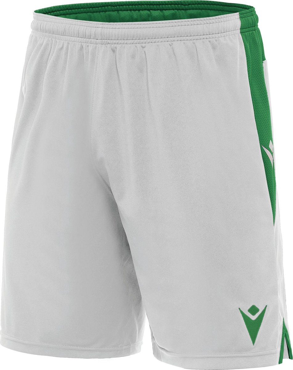 Macron Tempel Short Heren - Wit / Groen | Maat: XXL