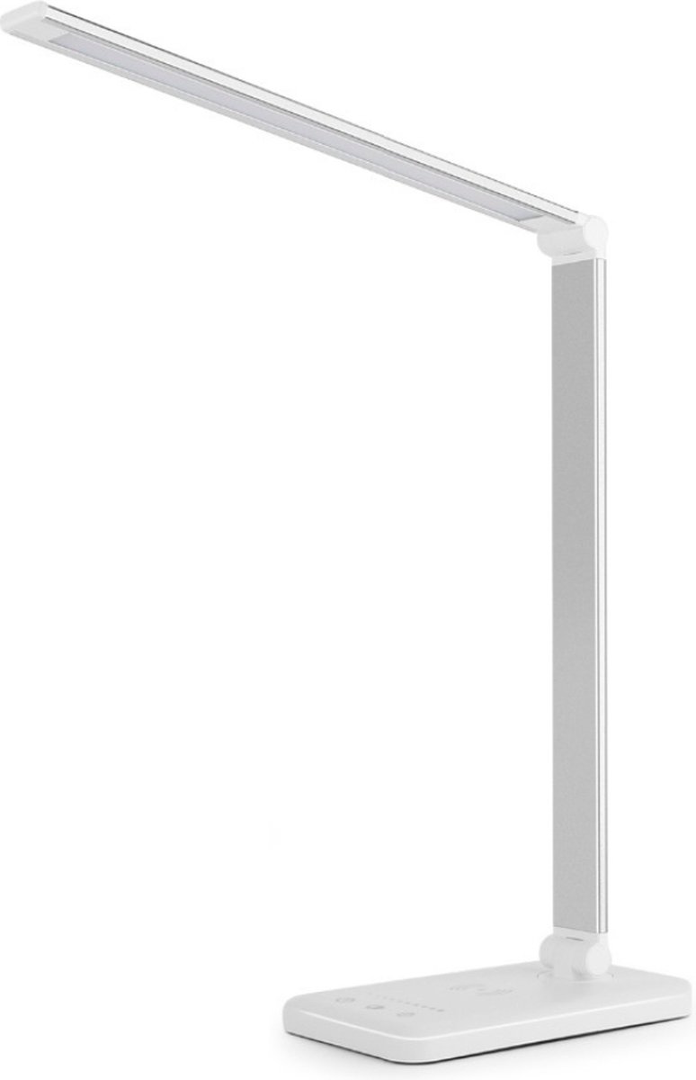 Bolture Daglicht Bureaulamp - Daglichtlamp Staand - Tafellamp Dimbaar - Hobbylamp met USB Oplaadpoort - 5 Standen - Wit