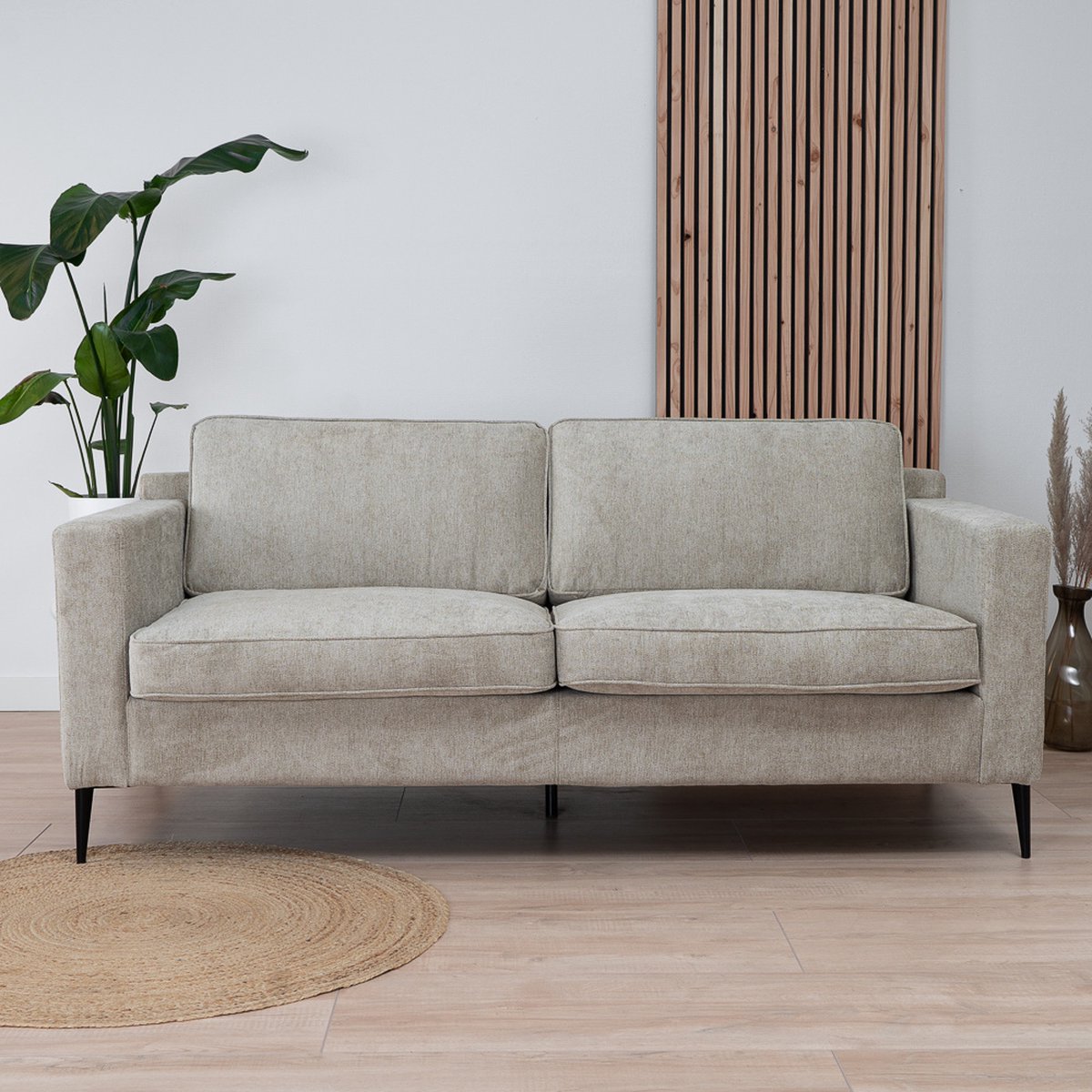 Bronx71® Scandinavische bank 3-zits Orlando stof gemêleerd taupe