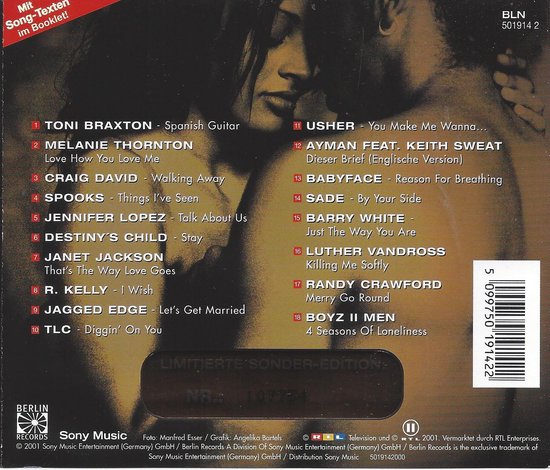 CD hoes met een koppel en tracklist. Titel: Magic Moments in Soul. Limited Special Edition.