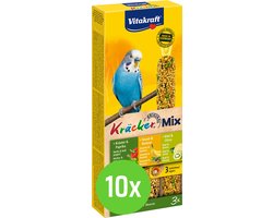 Vitakraft Parkiet Kracker Vijgen/Banaan-Sesam/Kiwi - Vogelsnack - 10 pakken