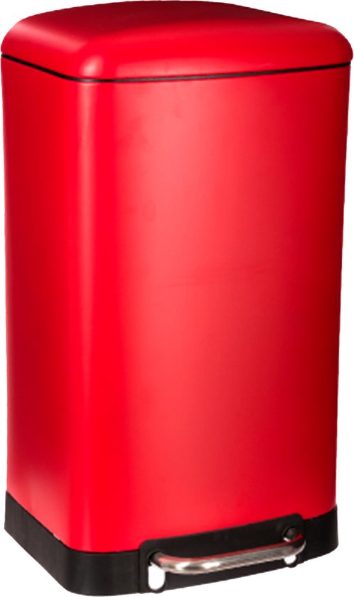 5Five Pedaalemmer vuilbak - rood - 30 L - 34 x 32 x 61 cm