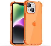 Smartphonica iPhone 14 Plus transparant shockproof siliconen hoesje met stootrand - Oranje / Back Cover geschikt voor Apple iPhone 14 Plus