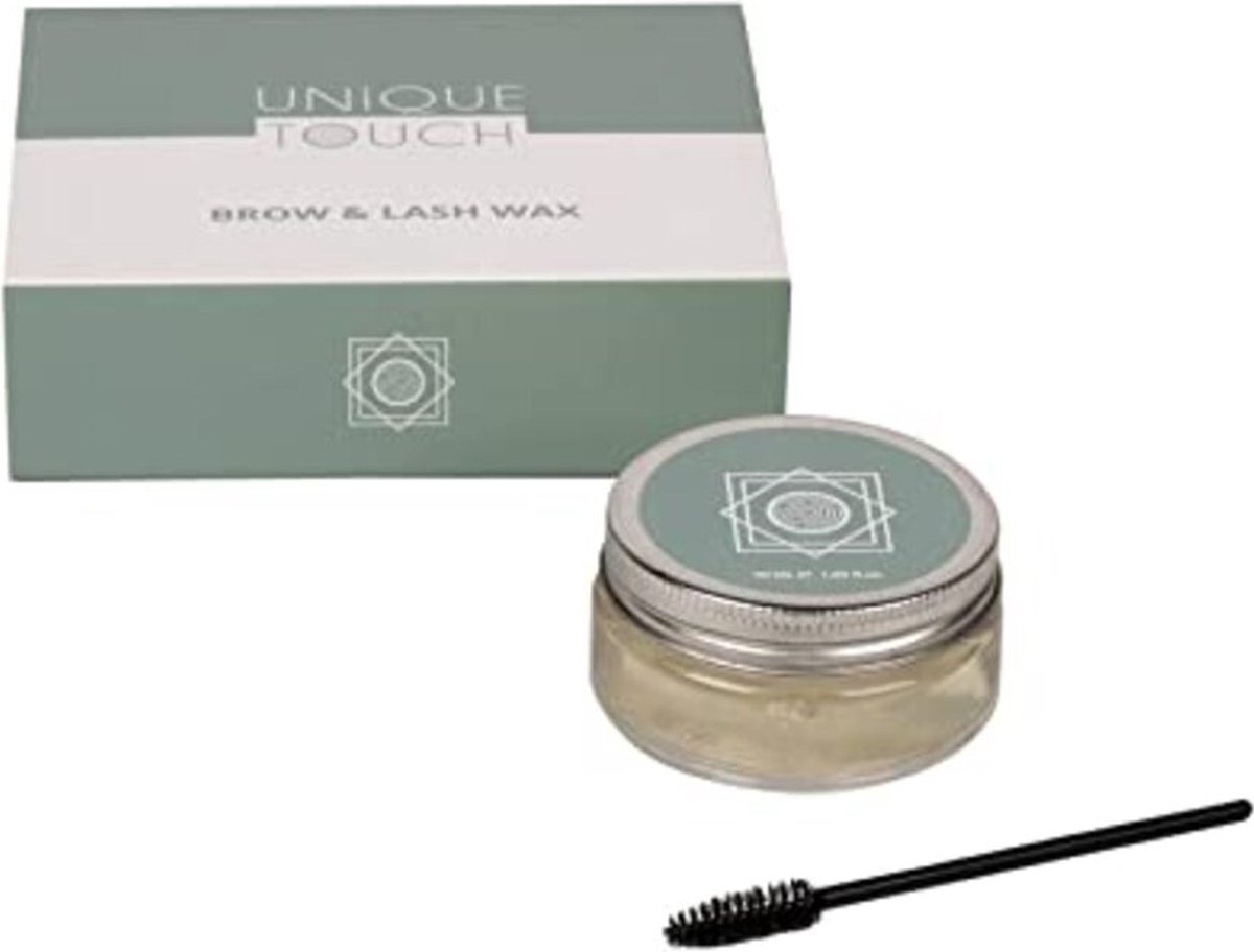 Unique Touch Brow & Lash Wax 50ml - Wenkbrauw Styling Wax Kit - Zeep Pomade Make-up Gel Gevederde Fluffy Brows Voedende Hydraterende - Soap Pomade Makeup Gel Feathered Fluffy Brows Nourishing Moisturizing