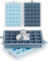 Blumtal Siliconen Ijsblokjesvorm - 26 mm, grijsblauw - lichtblauw, vierkant, set van 2 x 24