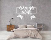 60cm grote Gaming zone muursticker voor gaming en PC. Voor elke gameroom of mancave | wit