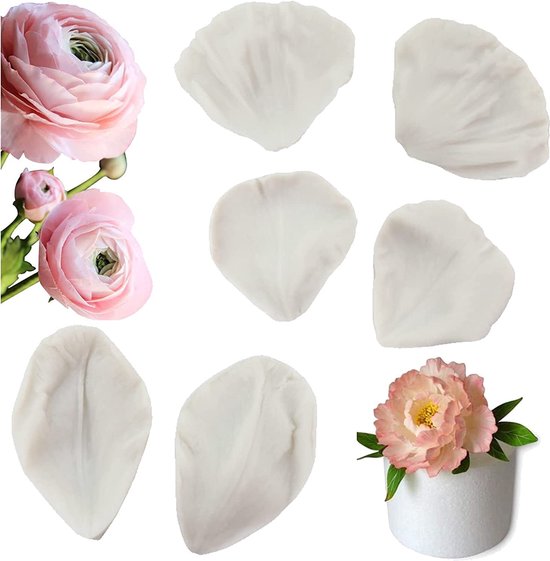 Moules Silicone Fleur 3D - Lot De 6 Formes Différentes - Pour Chocolat, Savon, Bougie, Décoration Gâteaux - Résistant à La Chaleur (-20°C à 200°C)