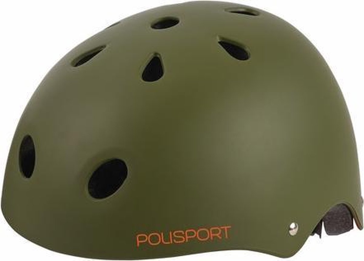 Polisport Junior Tag fietshelm kind - Maat S (53-55cm) - mat groen/oranje