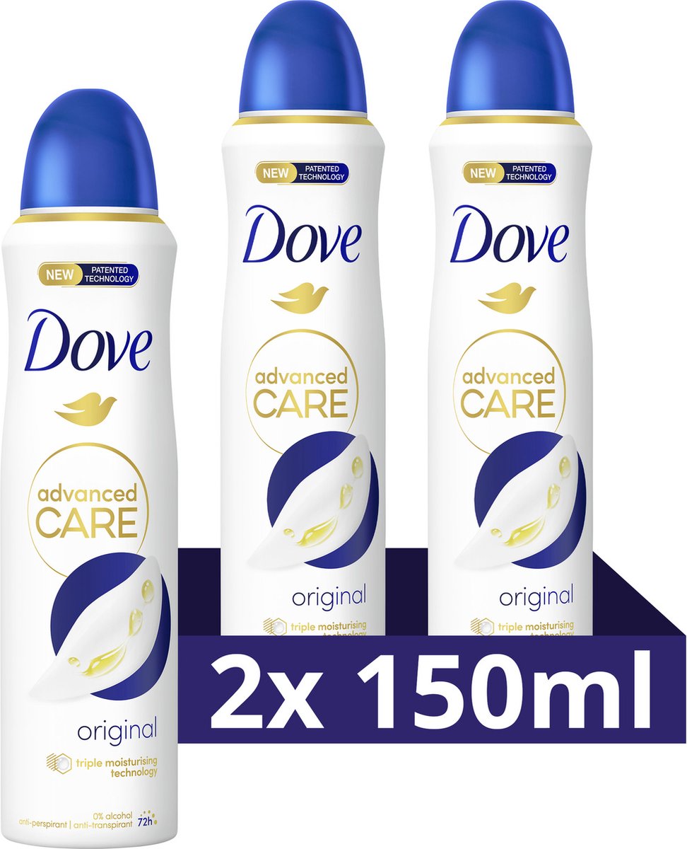 Goedkoopste Dove Advanced Care Original Anti-Transpirant Deodorant Spray - 2 x 150 ml - Voordeelverpakking