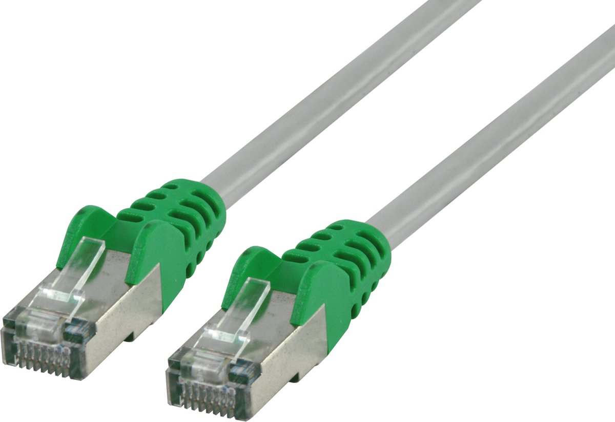 FTP CAT 5e cross netwerk kabel 3,00 m grijs/groen