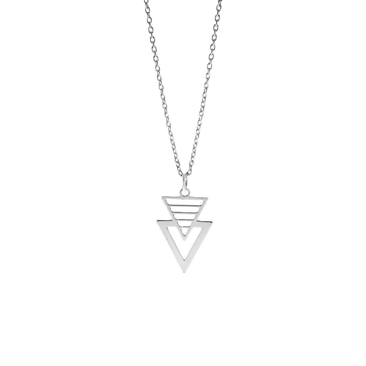 Ketting geometrisch driehoek | 925 zilver | Halsketting Dames Sterling Zilver | Cadeau Vrouw