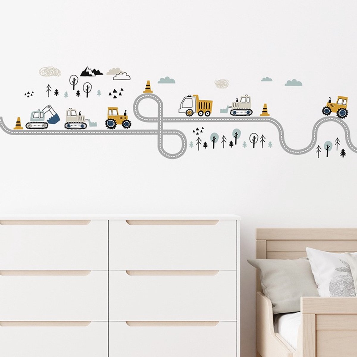 Wondever Stickers Muraux Voiture Et Camion - Déco Chambre Bébé Garçon, Autocollants Faciles à Poser