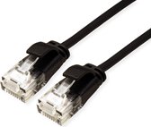 ROLINE UTP Data Center Patchkabel Cat.6A (Class EA), LSOH, extra dun, zwart, 0,15 m