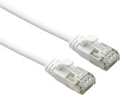 ROLINE U/FTP DataCenter Kabel Cat.7, LSOH, met RJ45 connectoren (500 MHz / Class EA), extra dun, wit, 0,5 m