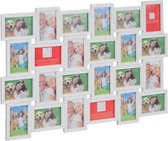 Cadre photo collage Relaxdays pour 24 photos - cadre collage 10x15 - cadre photo collage grand - blanc