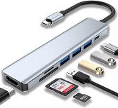 Intelectro USB C Hub - Upgrade jouw Connectiviteit met de USB C HUB 7 in 1 en 4K HDMI: Ultieme Veelzijdigheid, Snelle Dataoverdracht en Indrukwekkende 4K-resolutie - 3 USB Poorten - 1 USB C - HDMI - SD en Micro SD - Levering Sneller dan Aangegeven!