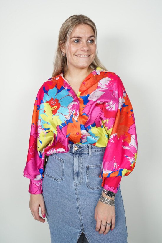 Feline blouse | Blouse dames | Wijde blouse | Vleermuis mouwen |  Kleurrijk... | bol.com