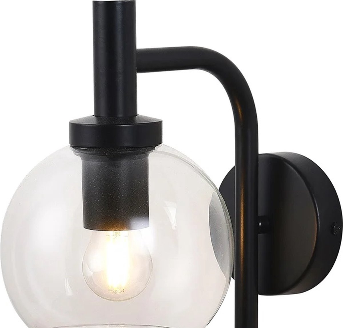 OSIRA Wandlicht E27 Zwart, helder glas Ã˜150mm